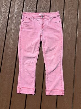 Ann Taylor LOFT Pink Denim Cropped Jeans